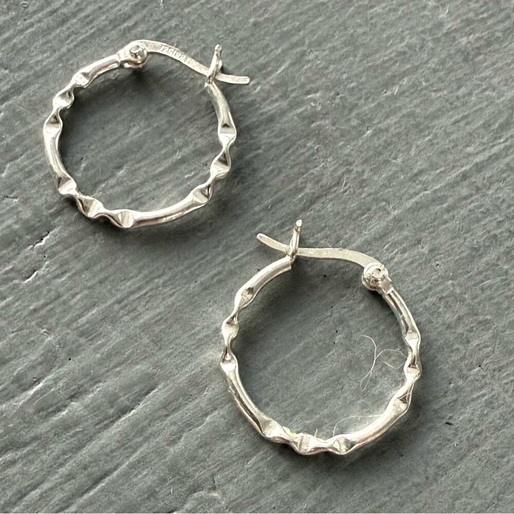 925 Sterling Silver Twisted Hoop Earrings